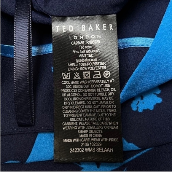 NWT‎ TED BAKER Floral Colorblock Stripe High Waist Side Slit Pencil Midi Skirt 2 - Picture 11 of 11